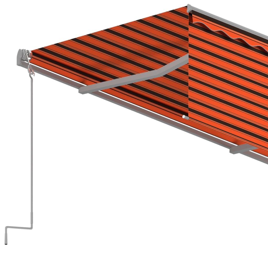 vidaXL Store banne rétractable automatique avec lambrequin 3x2,5 m Orange et marron