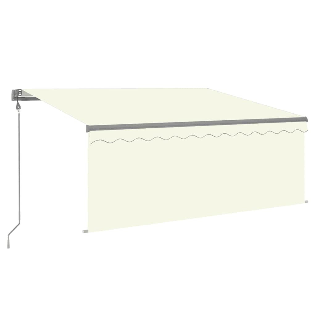 vidaXL Store banne automatique avec store latéral, LED et capteur de vent 3x2,5 m Crème