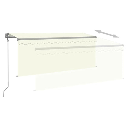 vidaXL Store banne automatique avec store latéral, LED et capteur de vent 3x2,5 m Crème
