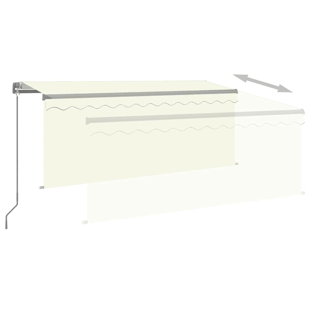 vidaXL Store manuel rétractable avec auvent 3,5x2,5 m Crème