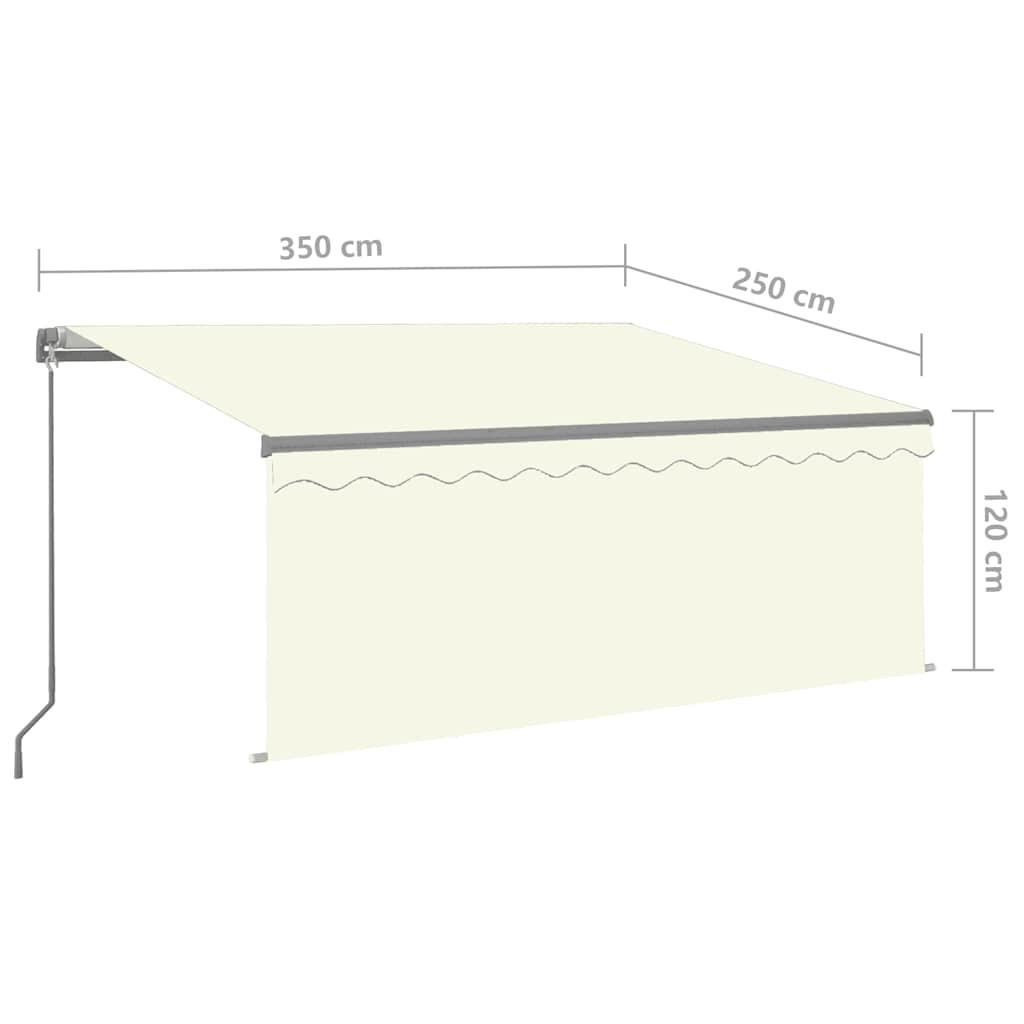 vidaXL Store manuel rétractable avec auvent 3,5x2,5 m Crème