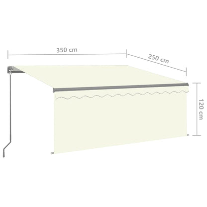 vidaXL Store manuel rétractable avec auvent 3,5x2,5 m Crème