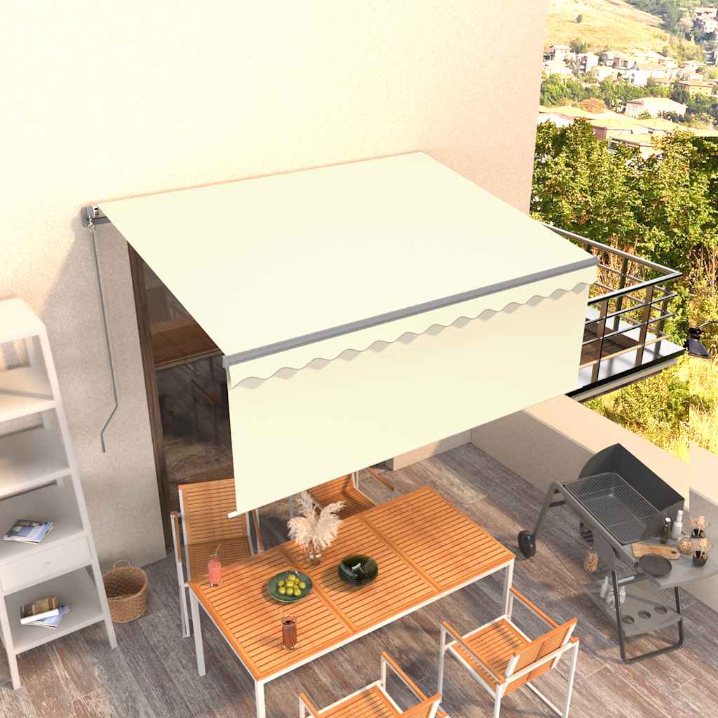 vidaXL Store manuel rétractable avec auvent 3,5x2,5 m Crème