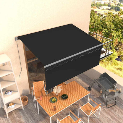 vidaXL Store banne manuel enroulable avec auvent 3,5x2,5 m Anthracite