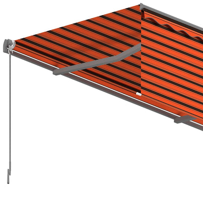 vidaXL Store Banne Manuel Rétractable avec Lambrequin 3,5x2,5 m Orange et Marron