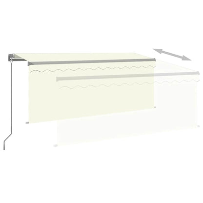 vidaXL Store banne manuel enroulable avec LED 3,5 x 2,5 m Crème