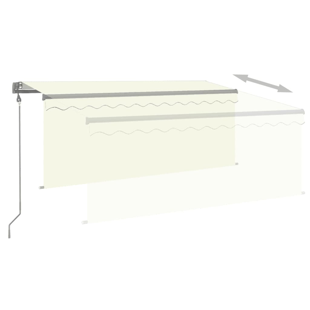 vidaXL Auvent rétractable automatique avec lambrequin 3,5x2,5 m Crème
