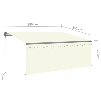 vidaXL Auvent rétractable automatique avec lambrequin 3,5x2,5 m Crème