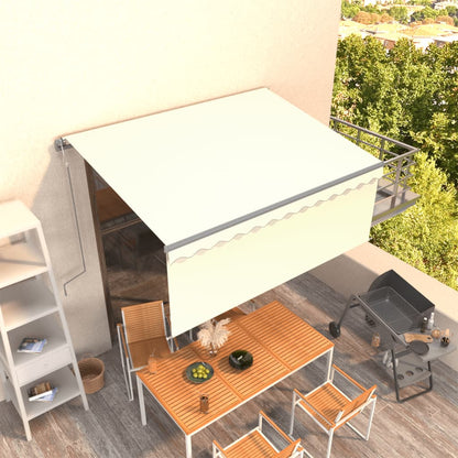 vidaXL Auvent rétractable automatique avec lambrequin 3,5x2,5 m Crème