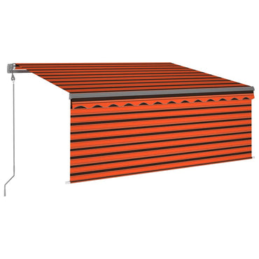 vidaXL Auvent Rétractable Automatique avec Lambrequin 3,5x2,5m Orange Marron
