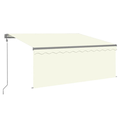 vidaXL Store banne automatique avec lambrequin LED et capteur de vent 3,5x2,5m Crème
