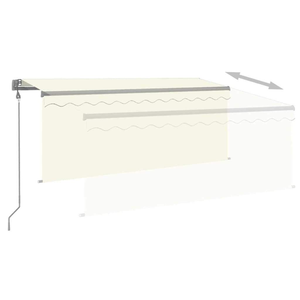vidaXL Store banne automatique avec lambrequin LED et capteur de vent 3,5x2,5m Crème