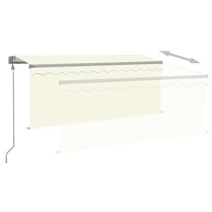 vidaXL Store banne automatique avec lambrequin LED et capteur de vent 3,5x2,5m Crème
