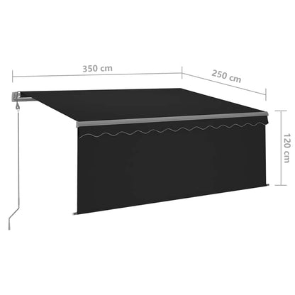 vidaXL Store Banne Automatique avec Store à LED Capteur de Vent 3,5x2,5 m Anthracite