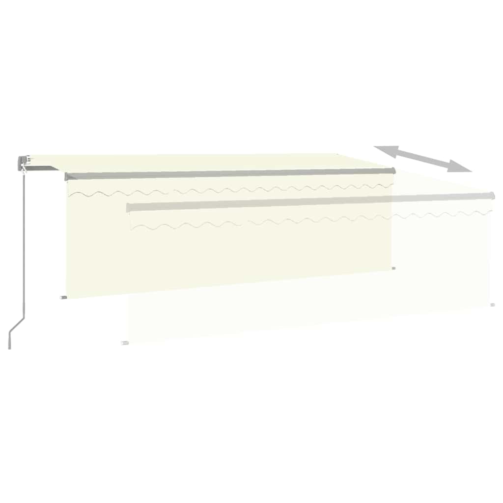 vidaXL Markise Manuell Einziehbar mit Rollo 4x3 m Creme