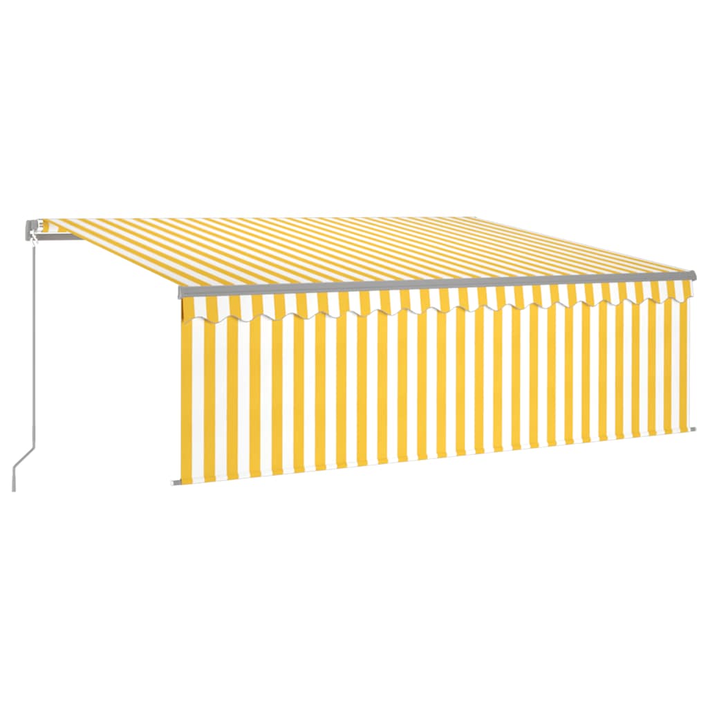 vidaXL Markise Manuell Einziehbar mit Rollo 4x3 m Gelb & Weiß
