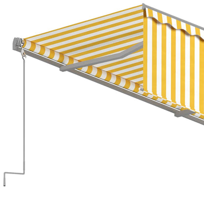 vidaXL Markise Manuell Einziehbar mit Rollo 4x3 m Gelb & Weiß