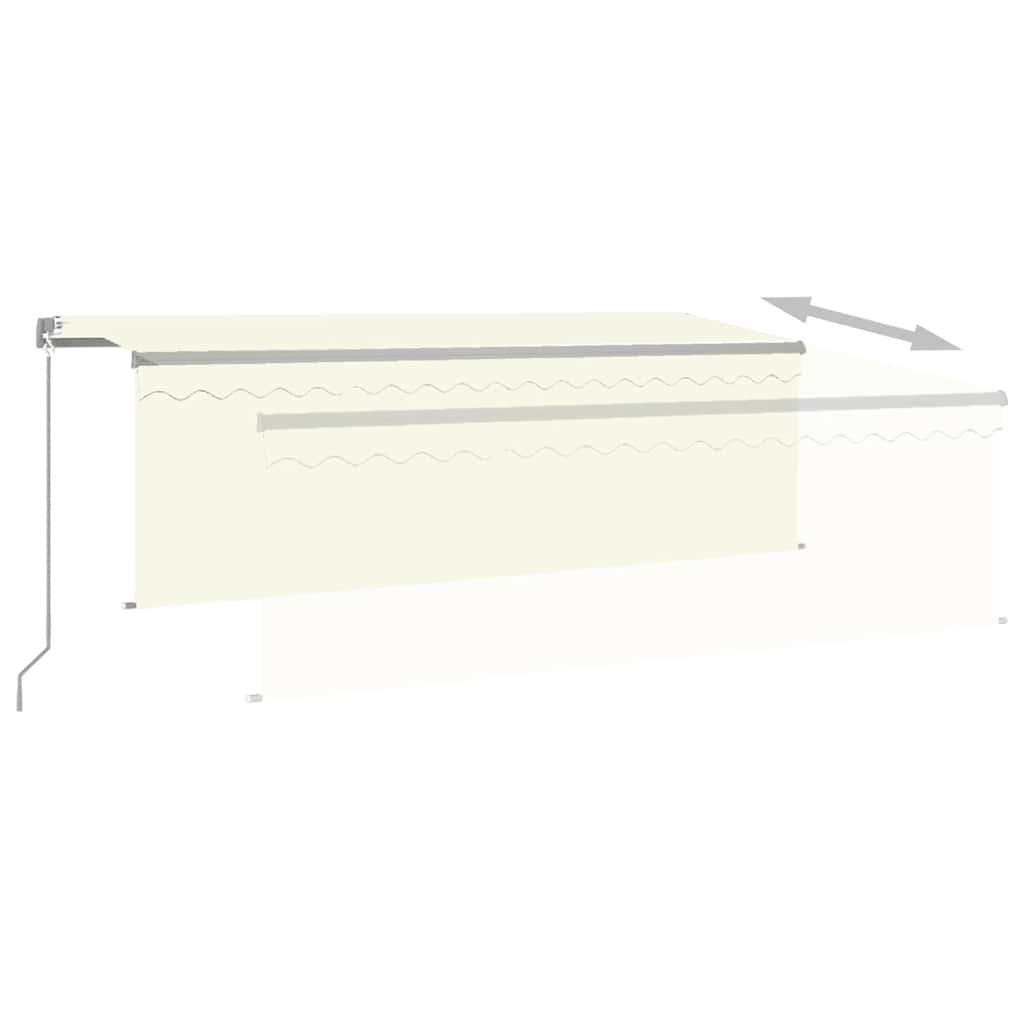 vidaXL Markise Manuell Einziehbar mit Rollo & LED 4x3 m Creme