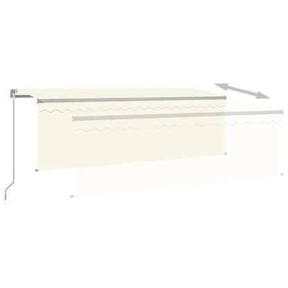 vidaXL Markise Manuell Einziehbar mit Rollo & LED 4x3 m Creme