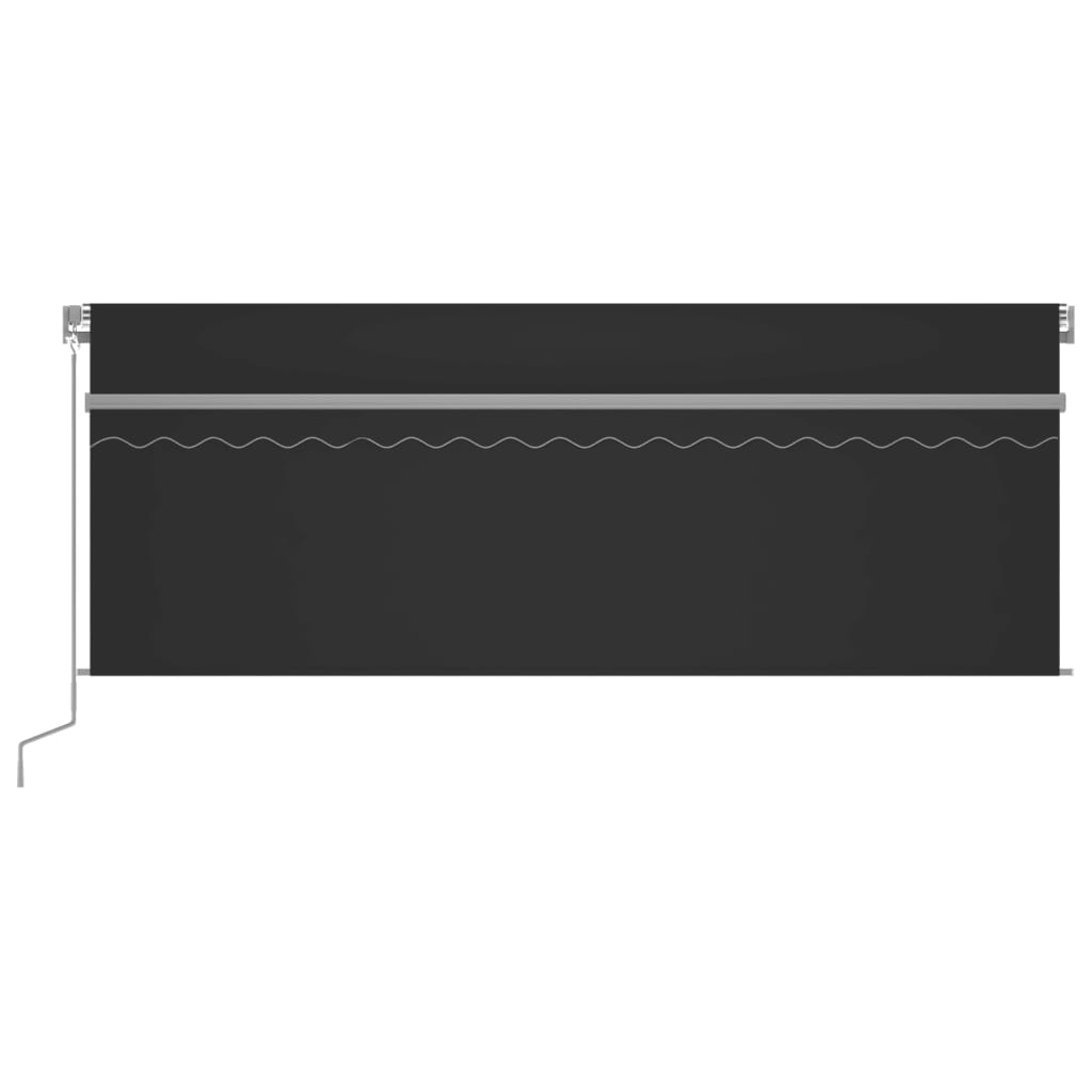 vidaXL Markise Manuell Einziehbar mit Rollo & LED 4x3 m Anthrazit
