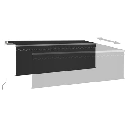 vidaXL Markise Manuell Einziehbar mit Rollo & LED 4x3 m Anthrazit