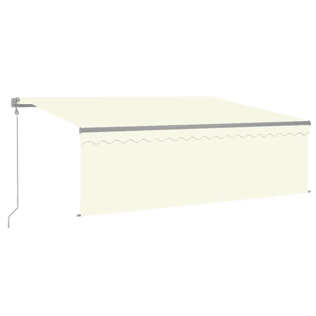 vidaXL Store banne rétractable automatique avec lambrequin 4x3 m Crème
