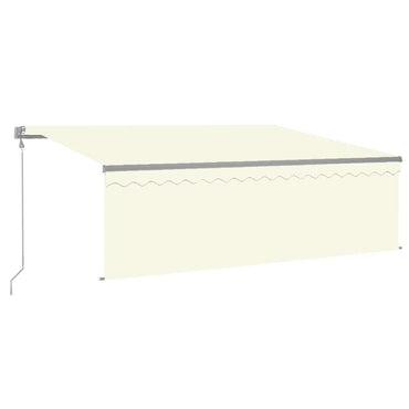 vidaXL Store banne rétractable automatique avec lambrequin 4x3 m Crème