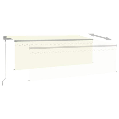 vidaXL Store banne rétractable automatique avec lambrequin 4x3 m Crème