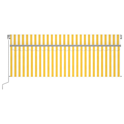 vidaXL Auvent rétractable automatique avec lambrequin 4x3 m Jaune et blanc