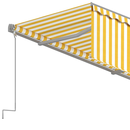 vidaXL Auvent rétractable automatique avec lambrequin 4x3 m Jaune et blanc