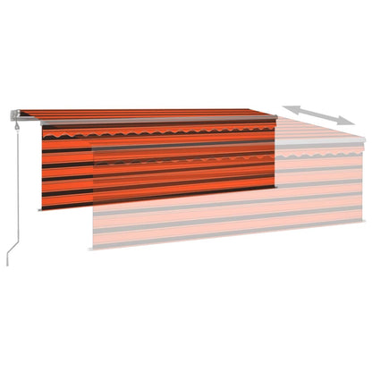 vidaXL Store banne rétractable automatique avec lambrequin 4x3 m orange et marron