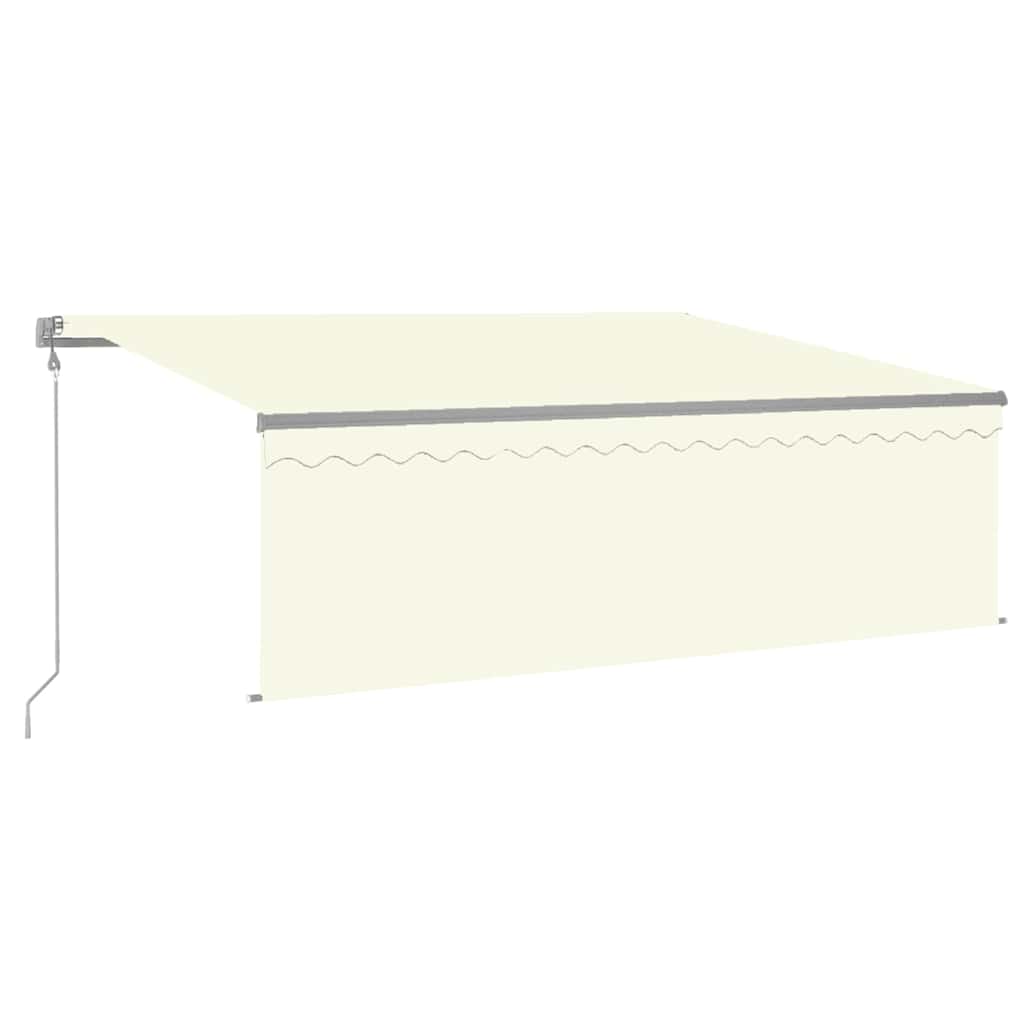 Store banne motorisé vidaXL avec lambrequin et éclairage LED, 4x3 m, crème