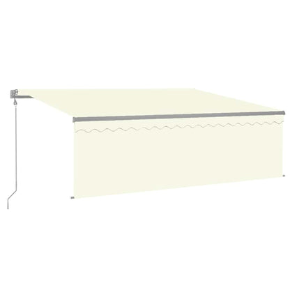 Store banne motorisé vidaXL avec lambrequin et éclairage LED, 4x3 m, crème