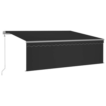 vidaXL Store banne automatique avec lambrequin à LED et capteur de vent 4x3 m anthracite
