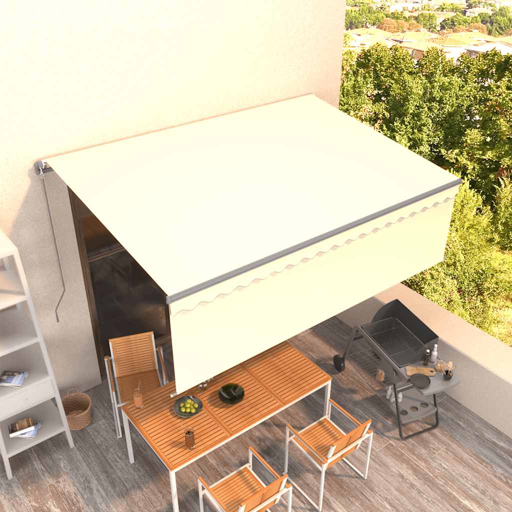 vidaXL Markise Manuell Einziehbar mit Rollo 4,5x3 m Creme