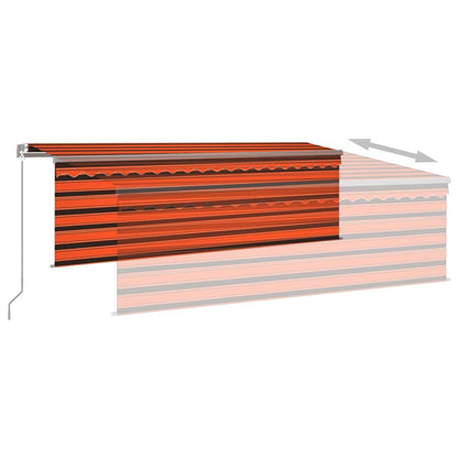 vidaXL Store banne manuel à enrouleur 4,5x3 m Orange Marron