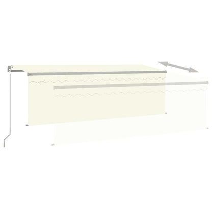 vidaXL Markise Manuell Einziehbar mit Rollo & LED 4,5x3 m Creme