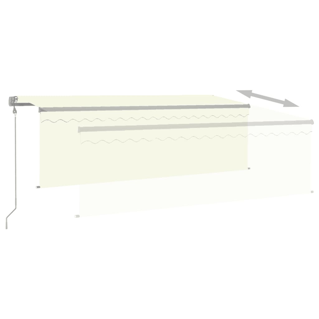 vidaXL Markise Automatisch Einziehbar mit Volant 4,5x3 m Creme
