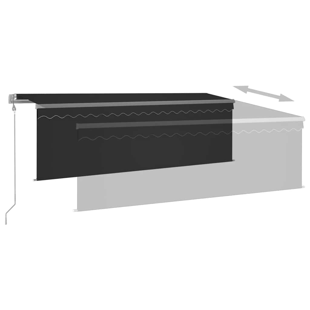 Store banne automatique vidaXL avec enrouleur, LED et capteur de vent 4,5x3 m anthracite