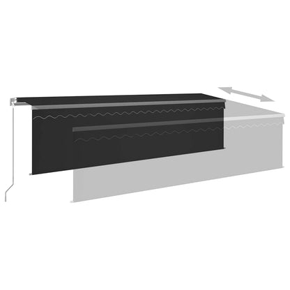 Store manuel rétractable vidaXL avec auvent 5x3 m anthracite