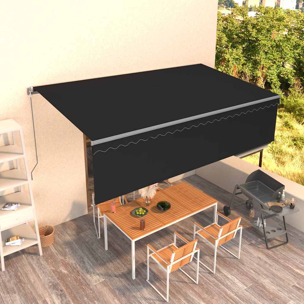 Store manuel rétractable vidaXL avec auvent 5x3 m anthracite