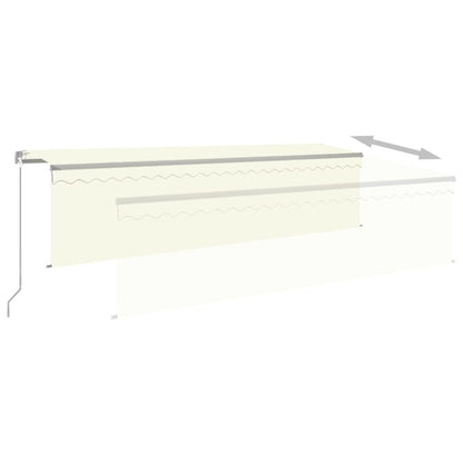 vidaXL Markise Manuell Einziehbar mit Rollo & LED 5x3 m Creme