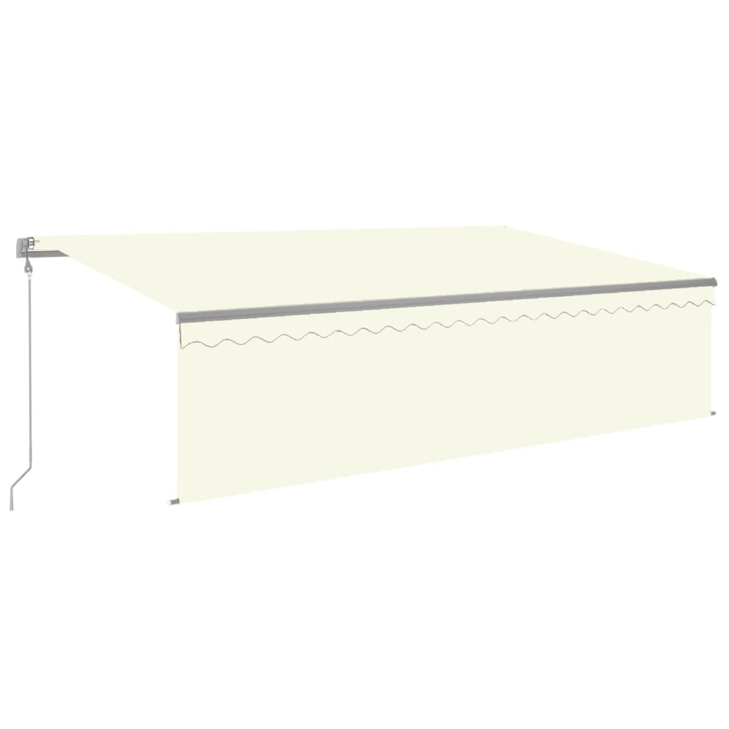 vidaXL Markise Automatisch mit Rollo LED Windsensor 5x3 m Creme