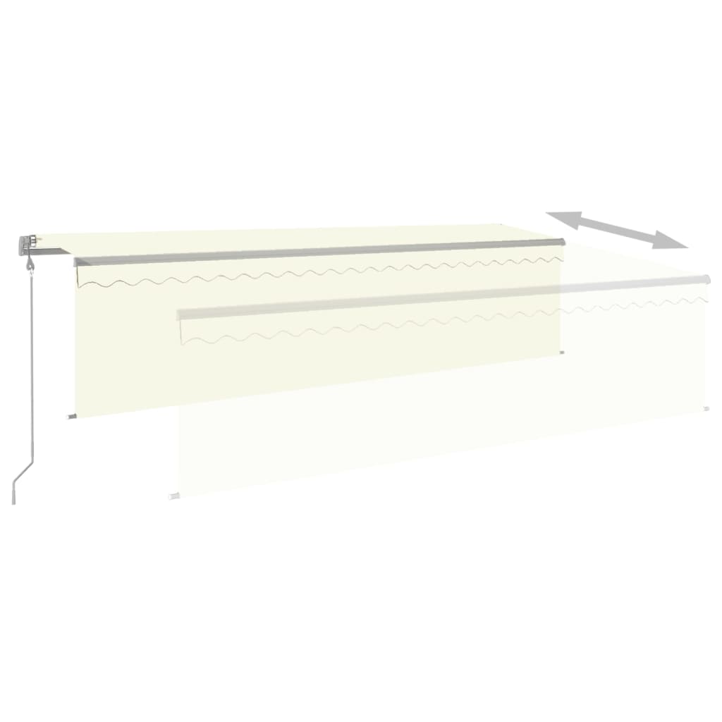 vidaXL Markise Automatisch mit Rollo LED Windsensor 5x3 m Creme