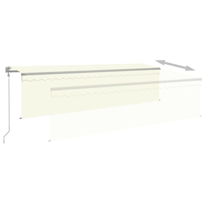 vidaXL Markise Automatisch mit Rollo LED Windsensor 5x3 m Creme