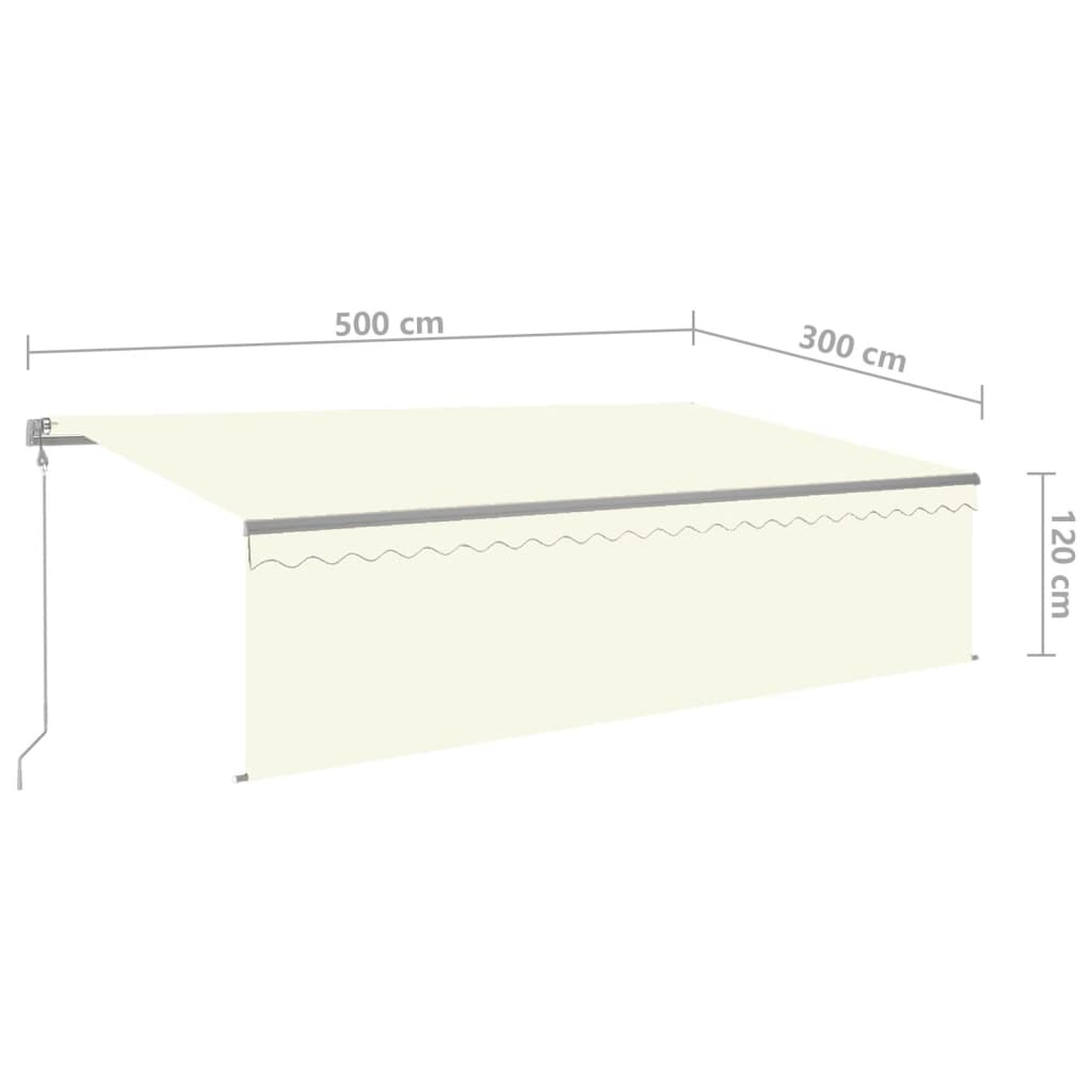 vidaXL Markise Automatisch mit Rollo LED Windsensor 5x3 m Creme