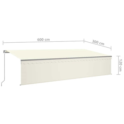 vidaXL Markise Manuell Einziehbar mit Rollo 6x3 m Creme