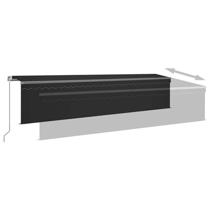 vidaXL Markise Manuell Einziehbar mit Rollo 6x3 m Anthrazit