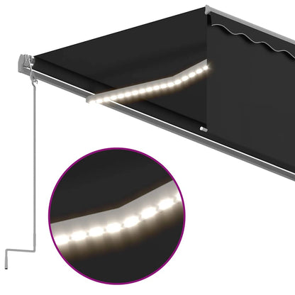 vidaXL Markise Manuell Einziehbar mit Rollo & LED 6x3 m Anthrazit