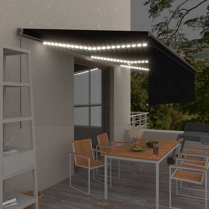 vidaXL Markise Manuell Einziehbar mit Rollo & LED 6x3 m Anthrazit
